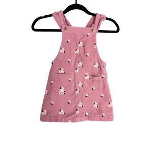 Cupcakes & Cashmere Gls 4T Pink Floral Corduroy Jumper Dress Cottagecore Easter